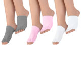 Support & Recovery Pain Relief Open-Toe Gel Compression Sleeve (3-Pair) – White/Gray/Pink