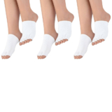Support & Recovery Pain Relief Open-Toe Gel Compression Sleeve (3-Pair) – White/White/White