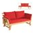 Convertible Wood Outdoor Sofa/Daybed  – Red