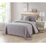 Bibb Home® 4-Piece Solid Reversible Quilt Set – Full/Queen – Taupe