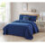 Bibb Home® 4-Piece Solid Reversible Quilt Set – King – Navy