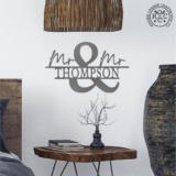 Personalized Couples’ Surname Metal Signs – Mr and Mr