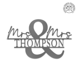 Personalized Couples’ Surname Metal Signs – Mrs and Mrs