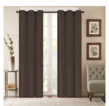 Denver Embossed Energy-Saving 63″ or 84″ Curtains – 63-Inch – Brown