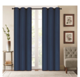 Denver Embossed Energy-Saving 63″ or 84″ Curtains – 63-Inch – Navy Blue