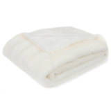 Soft Faux Fur Microplush Reversible Throw Blanket – 40 x 50 – White