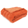 Soft Faux Fur Microplush Reversible Throw Blanket – 50 x 60 – Rust