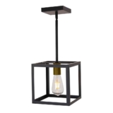 Light Cage Hanging Lighting Fixture with Adjustable Height – Gold