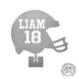 Personalized Name and Jersey Number Metal Sports Ball Sign – Football Helmet