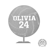 Personalized Name and Jersey Number Metal Sports Ball Sign – Volleyball