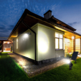 SolarekÂ® Twin Outdoor Spotlights with Daylight Sensor & Solar Panel