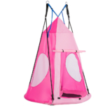 Kids’ 40-Inch Hanging Chair Tent Swing  – Pink