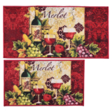 Non-Slip Rugs for Kitchen or Entryway (Set of 2) – Merlot