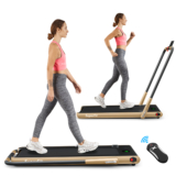 SuperFit™ 2-in-1 2.25HP Under Desk Electric Folding Treadmill with Remote Control – Golden