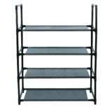 Space Saving 12 Pair Stackable Shoe Rack – Black