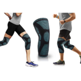 Knee CompressionÂ Sleeve Brace with Gel Grip for Recovery – Blue – Medium