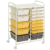 Rolling 15-Drawer Storage Cart – Grey, Beige and Yellow