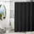 Mildew-Resistant Vinyl Shower Curtain Liner with Metal Grommets & Magnets (2-Pack) – Black