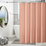 Mildew-Resistant Vinyl Shower Curtain Liner with Metal Grommets & Magnets (2-Pack) – Peach