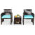 Rattan 3-Piece Outdoor Chairs and Table Set – Turquoise