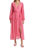 Women’s Bevelyn Polka Dot Wrap Dress – Hot Pink