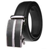 Men’s Stripe Buckle Adjustable Ratchet Belt – BLACK / LARGE(40-42)
