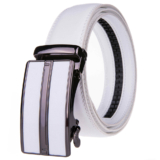 Men’s Stripe Buckle Adjustable Ratchet Belt – WHITE / LARGE(40-42)