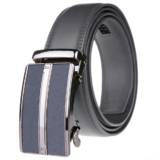 Men’s Stripe Buckle Adjustable Ratchet Belt – GREY / MEDIUM(36-38)