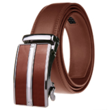 Men’s Stripe Buckle Adjustable Ratchet Belt – COGNAC / MEDIUM(36-38)