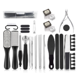 Professional 28-Piece Stainless Steel Manicure/Pedicure Kit – Black