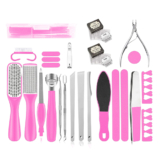 Professional 28-Piece Stainless Steel Manicure/Pedicure Kit – Pink