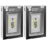 [2-Pack] Super Bright â€œLight Switch Styleâ€ Battery Powered LED Indoor Light – Gray