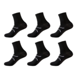 Unisex Performance Recovery Compression Ankle Socks with Arch Support (6-Pair) – Large / X-Large – Black