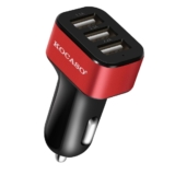 KOCASOÂ® 3-Port 30W High-Speed Car Charger Adapter – Red
