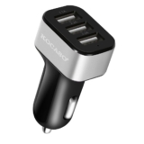KOCASOÂ® 3-Port 30W High-Speed Car Charger Adapter – Silver