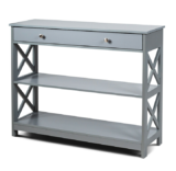 X-Design 3-Tier Entryway/Console Table – Gray