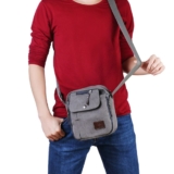 Multifunctional Canvas Bag With Adjustable Shoulder Strap – Gray