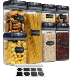 7-Piece Airtight Food Storage Container Set – Black