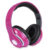 Bluetooth Wireless Headphones with Built-in FM Tuner, Memory Card Slot, and Mic  – Pink