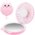 Lucky Cat Portable Personal Fan and Handheld Make Up Mirror – Pink