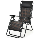 Zero Gravity Rattan Folding Lounge Chair – Mix Brown