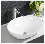 White Ceramic Oval Bathroom Sink