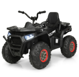 Kids’ 12V Electric 2-Speed Ride-On ATV with MP3 Port & LED Lights – Black