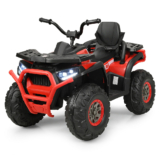 Kids’ 12V Electric 2-Speed Ride-On ATV with MP3 Port & LED Lights – Red