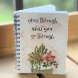 120-Page Inspirational Spiral Notebook or 60-Page Magnetic Notepad – Grow Through Notebook
