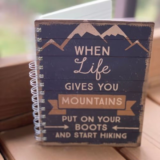 120-Page Inspirational Spiral Notebook or 60-Page Magnetic Notepad – Mountain Hike Notebook