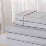 Egyptian Luxury Printed 1800TC Sheet Set by Bibb Home® – Twin – Silver Diamonds