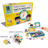 DIY Educational Kids’ Creative Magnetic Collage Playset – Learn to Tell the Time