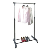 Adjustable Single Rod Garment Rack Stainless Steel
