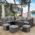Rattan 7-Piece Outdoor Dining Sofa Set with Multiple Layout Options